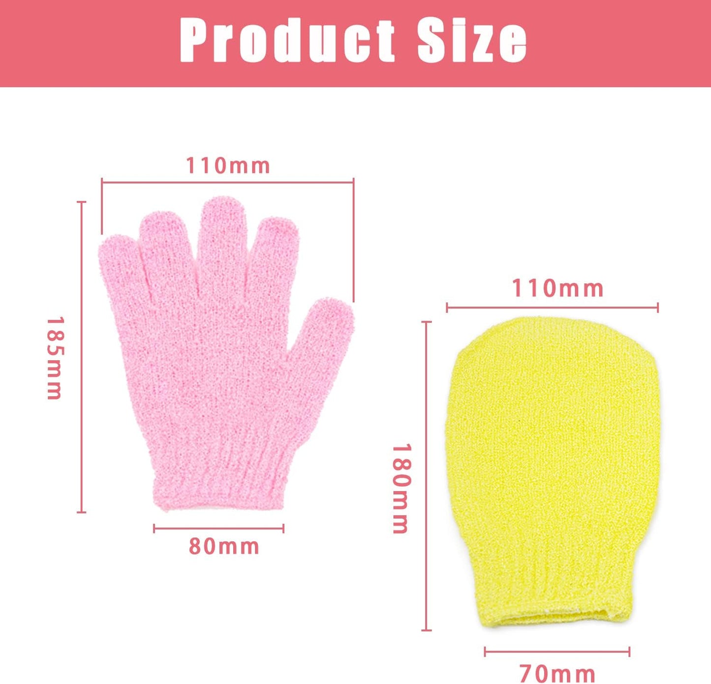 Lot De 4 Paires De Gants Exfoliants Pour Le Corps Et La Vaisselle