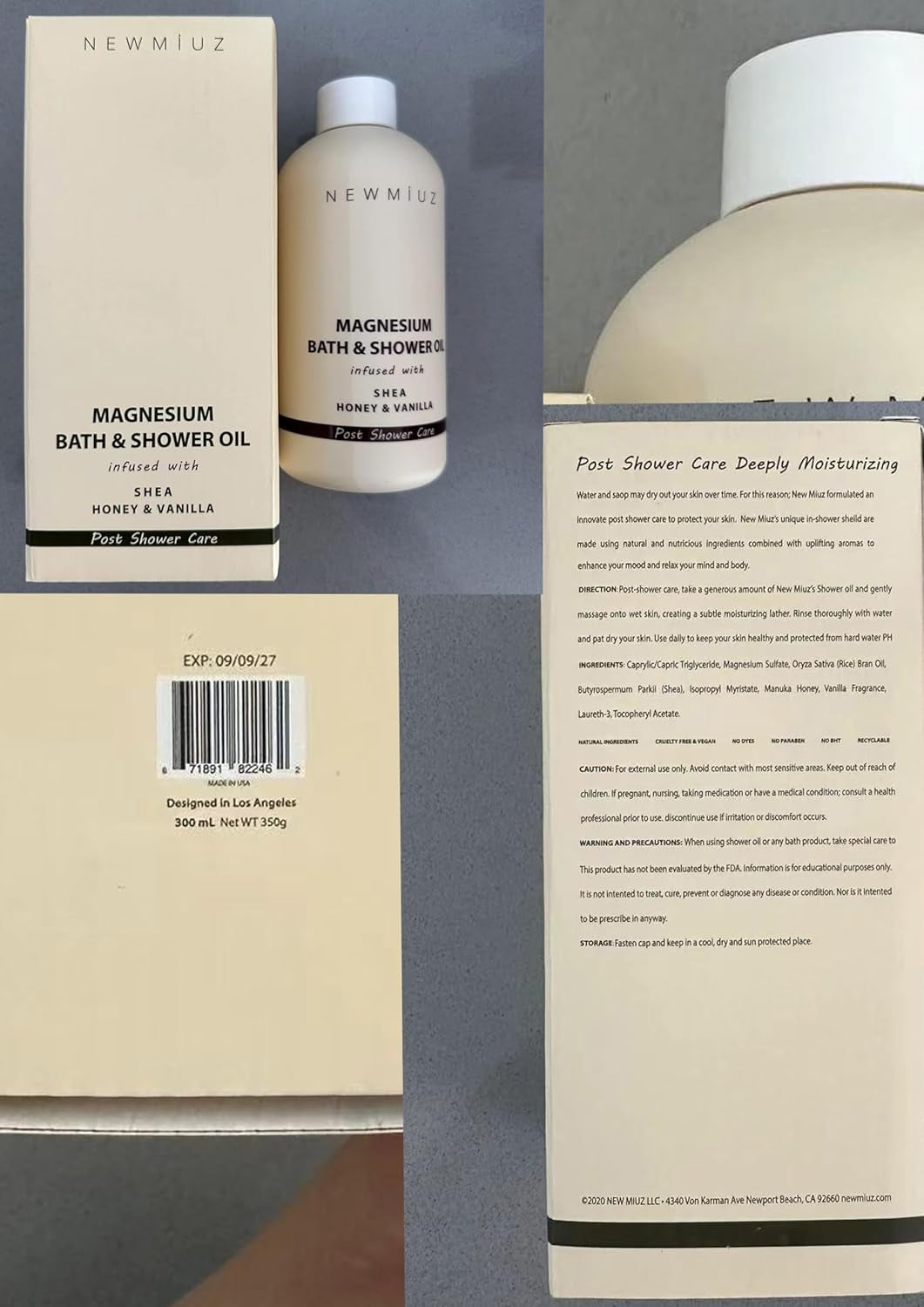 Huile De Douche Au Magnésium - Soin Naturel Après La Douche Pour La Peau Sèche, Nettoyage Et Adoucissement, Lotion Hydratante Pour Le Corps Et Les Jambes Non Grasse, Cadeau Spa De Soin Personnel