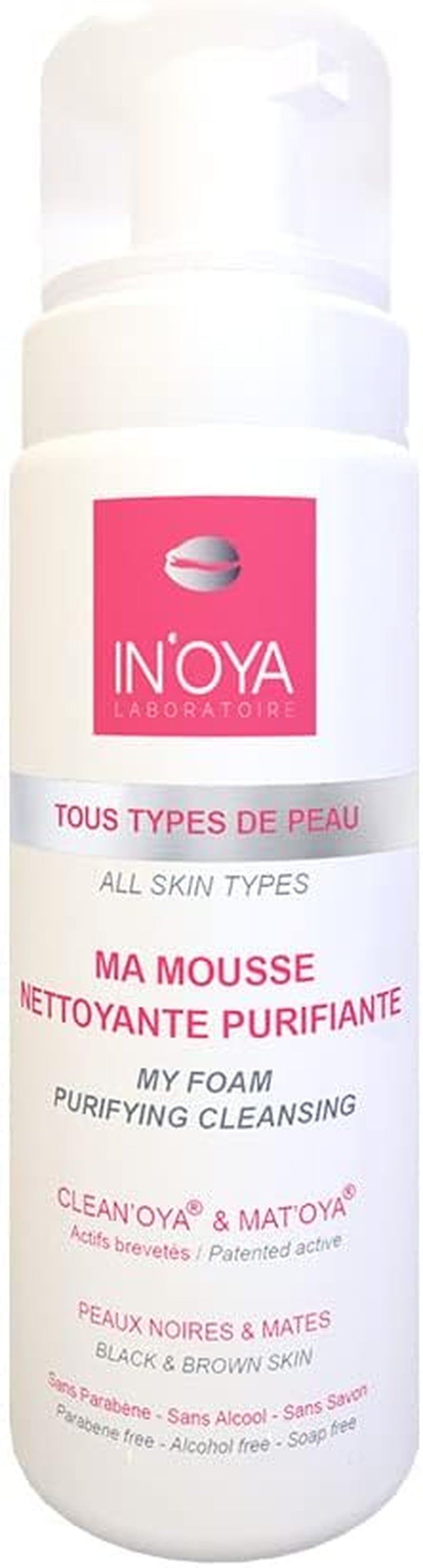 Ma Mousse Nettoyante Purifiante CLEAN’OYA - Peaux Noires Et Mates – Mousse Nettoyante Pour Le Visage – Savon Mousse Pour Nettoyer Le Visage - 150 ML