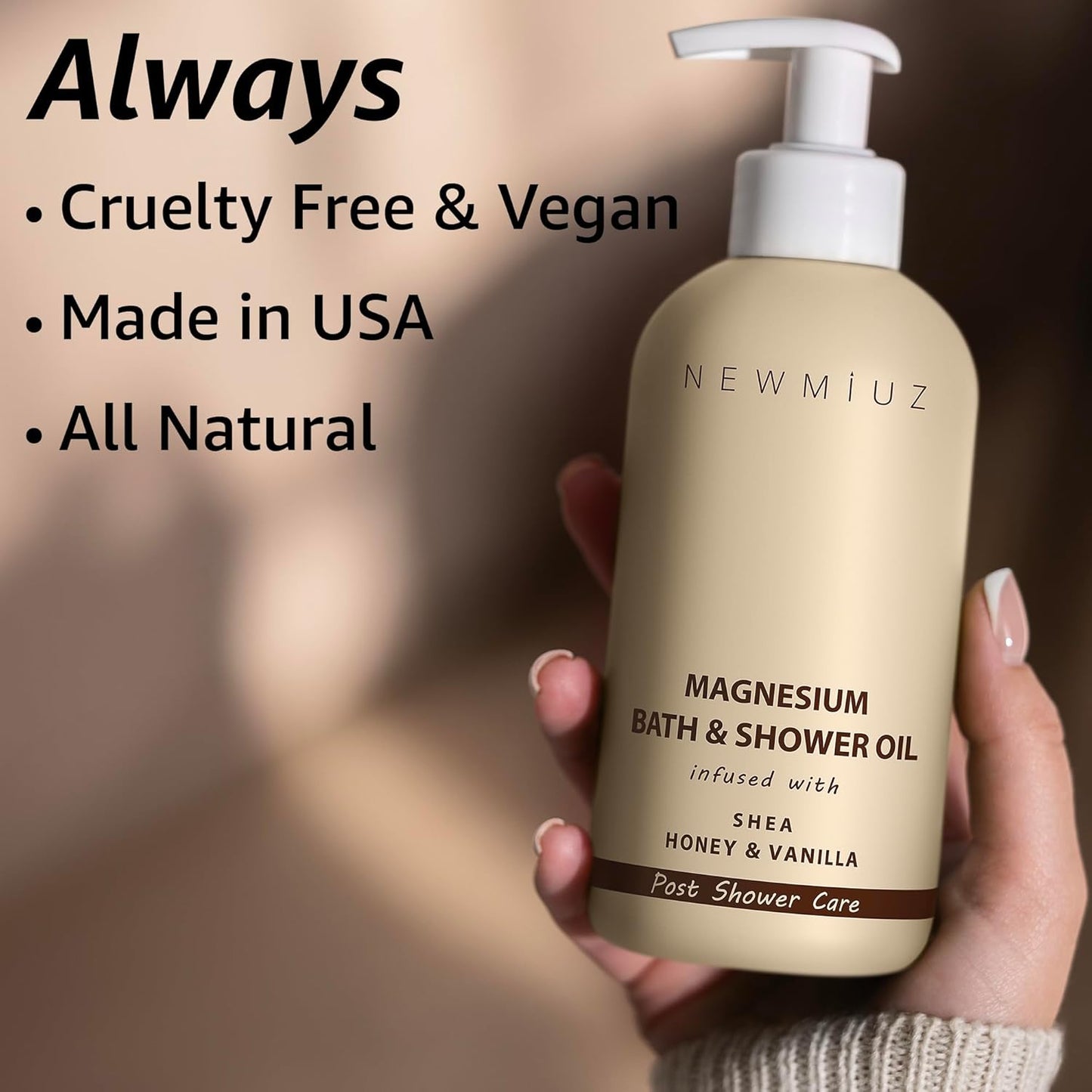 Huile De Douche Au Magnésium - Soin Naturel Après La Douche Pour La Peau Sèche, Nettoyage Et Adoucissement, Lotion Hydratante Pour Le Corps Et Les Jambes Non Grasse, Cadeau Spa De Soin Personnel