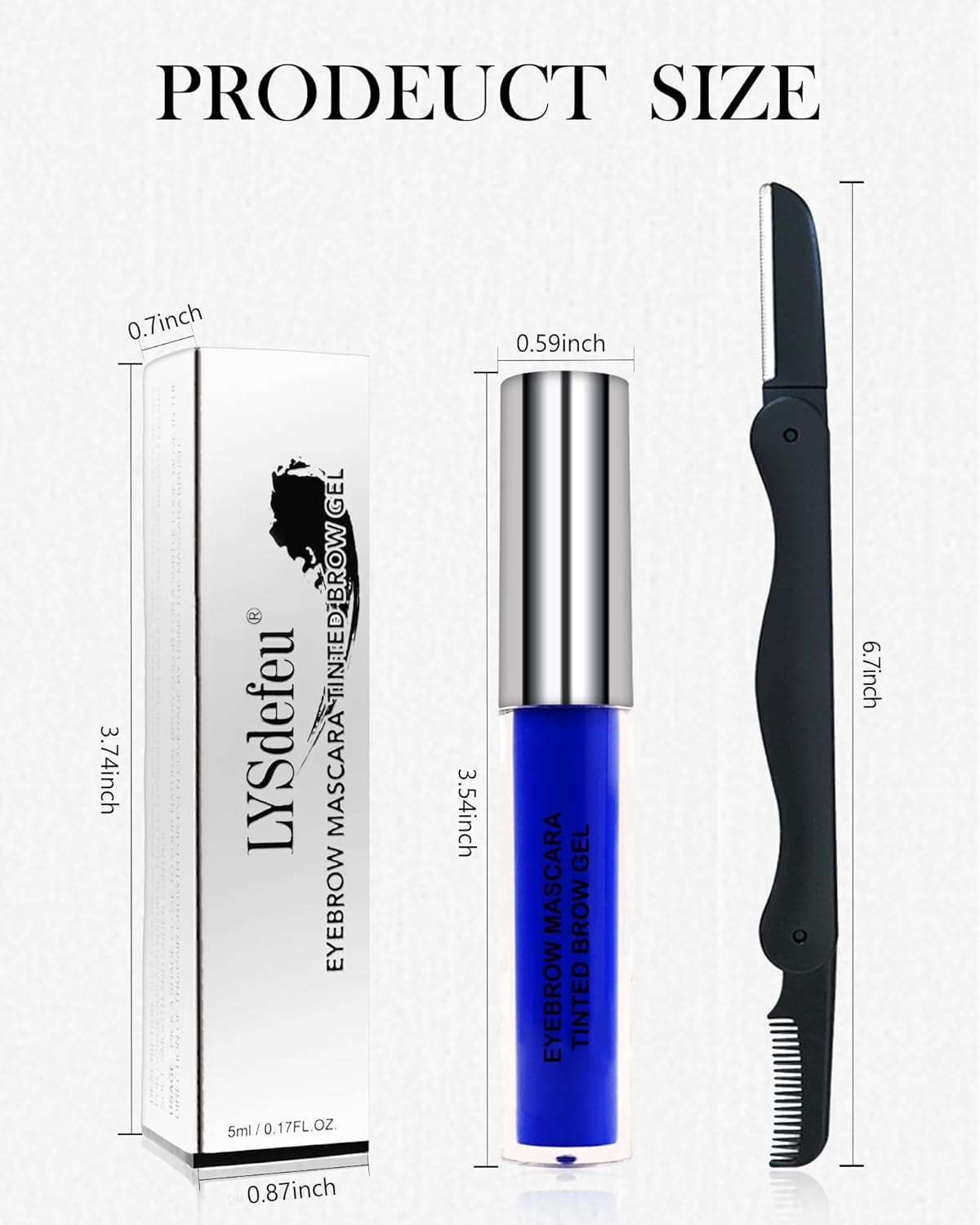 Gel À Sourcils Longue Tenue-Kit De Teinture De Sourcils De Couleur De Sourcil, Volume Fibre Mascara, Naturel Maquillage Des Yeux Imperméable Et Anti-Bavures - 10Blanc