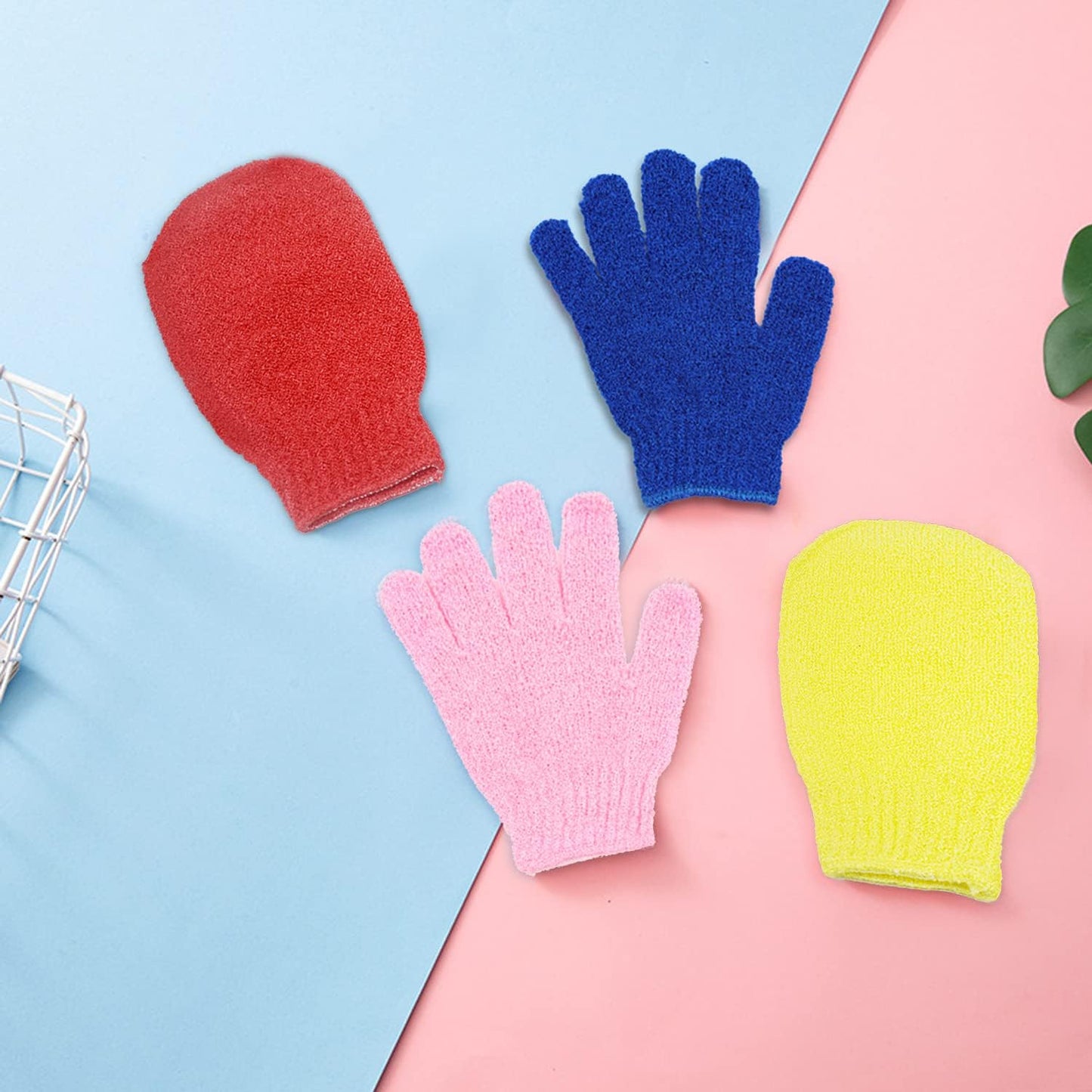Lot De 4 Paires De Gants Exfoliants Pour Le Corps Et La Vaisselle