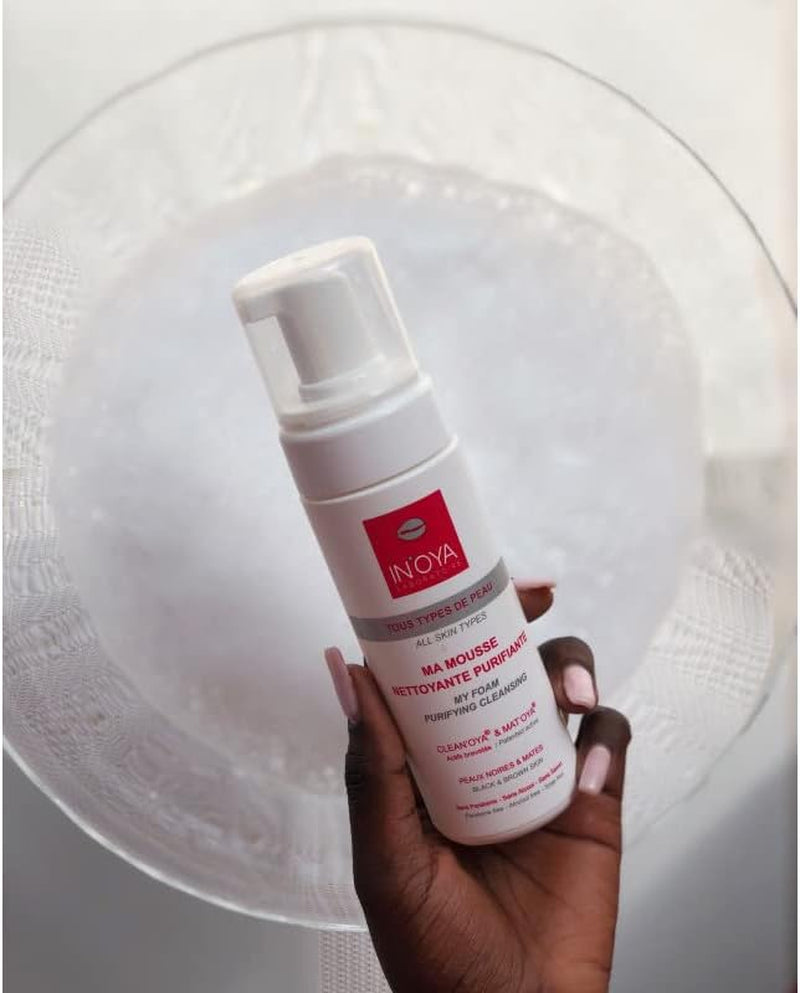 Ma Mousse Nettoyante Purifiante CLEAN’OYA - Peaux Noires Et Mates – Mousse Nettoyante Pour Le Visage – Savon Mousse Pour Nettoyer Le Visage - 150 ML