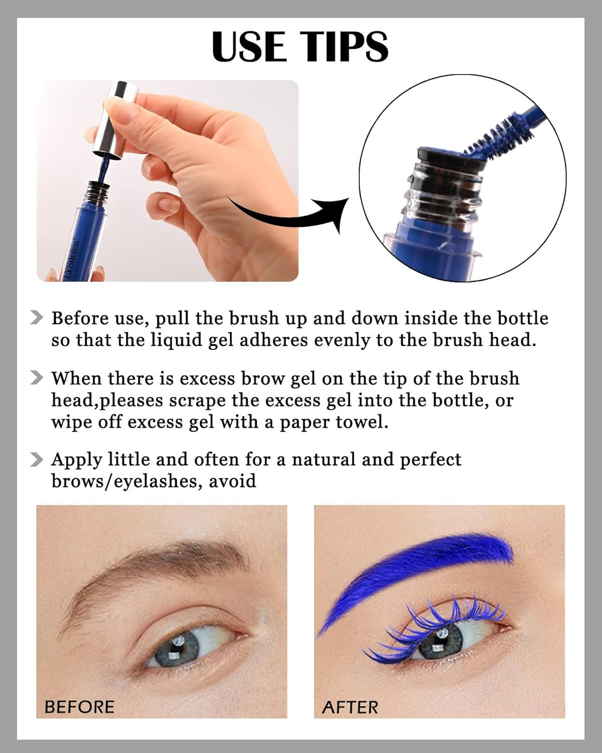 Gel À Sourcils Longue Tenue-Kit De Teinture De Sourcils De Couleur De Sourcil, Volume Fibre Mascara, Naturel Maquillage Des Yeux Imperméable Et Anti-Bavures - 10Blanc