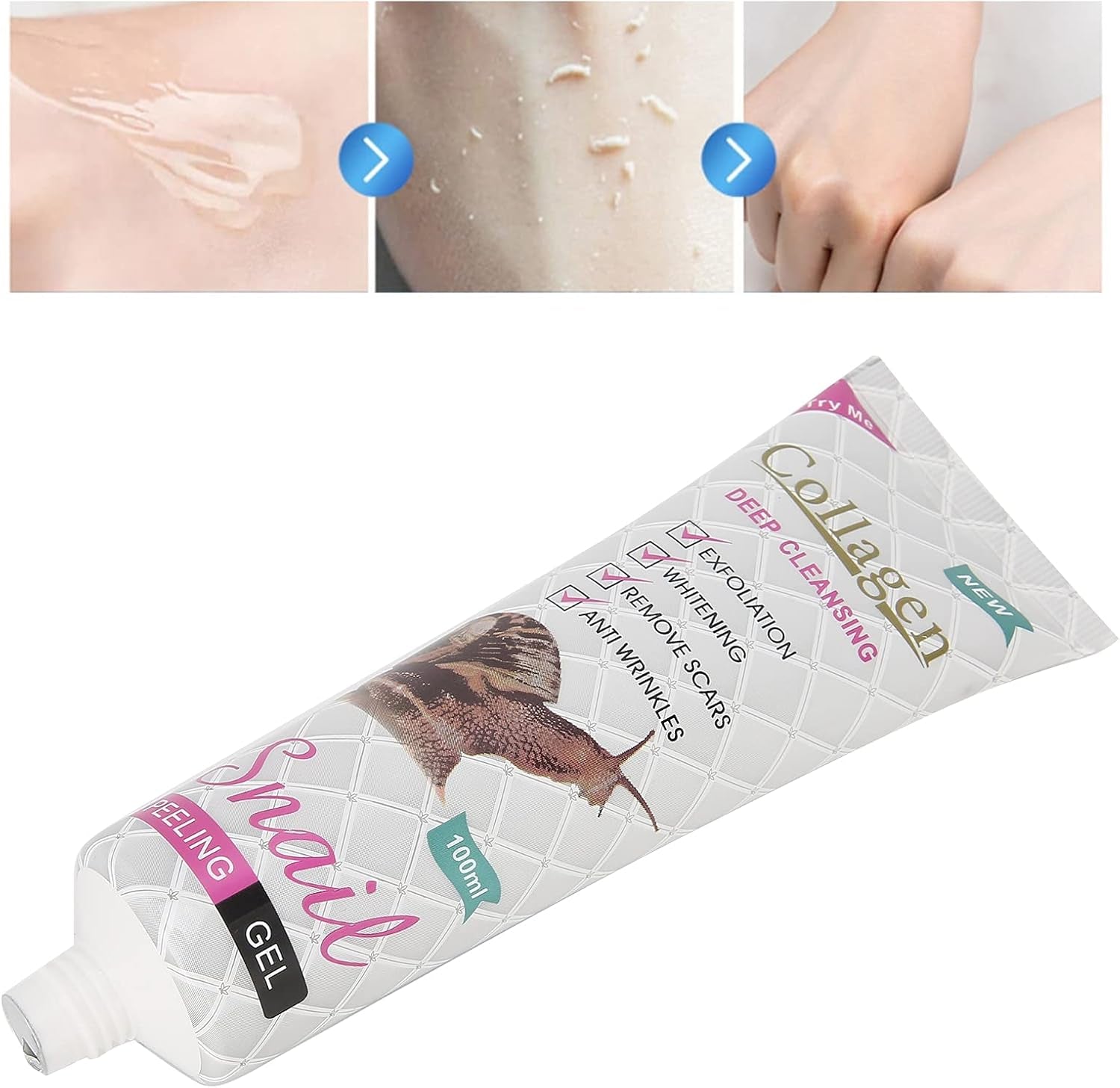 Gel Exfoliant 100 Ml Gel Exfoliant Acide Collagène Peau Nettoyage Des Pores De La Peau Enlèvement De La Peau Morte Nettoyage En Profondeur Du Visage Nettoyant Pour Le Visage Pour Une Peau plus Lisse