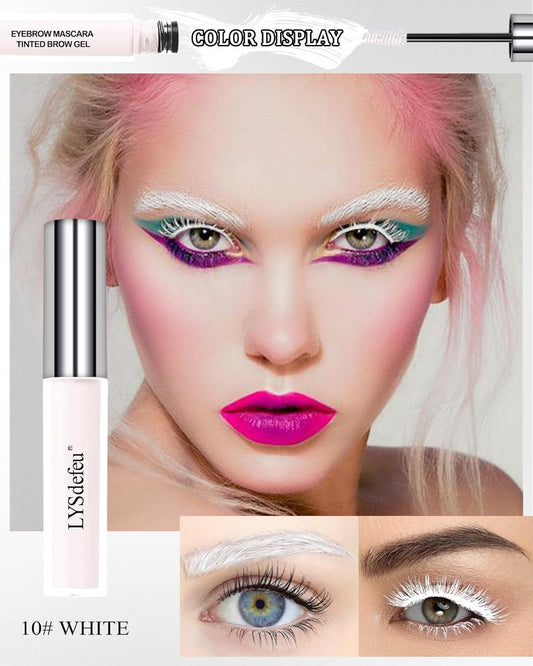 Gel À Sourcils Longue Tenue-Kit De Teinture De Sourcils De Couleur De Sourcil, Volume Fibre Mascara, Naturel Maquillage Des Yeux Imperméable Et Anti-Bavures - 10Blanc
