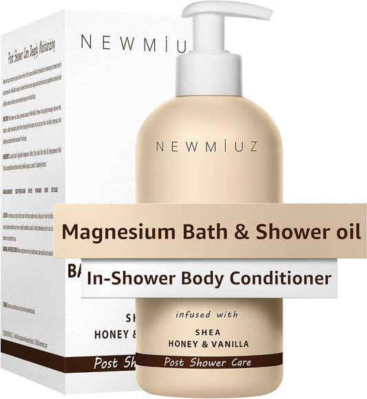 Huile De Douche Au Magnésium - Soin Naturel Après La Douche Pour La Peau Sèche, Nettoyage Et Adoucissement, Lotion Hydratante Pour Le Corps Et Les Jambes Non Grasse, Cadeau Spa De Soin Personnel