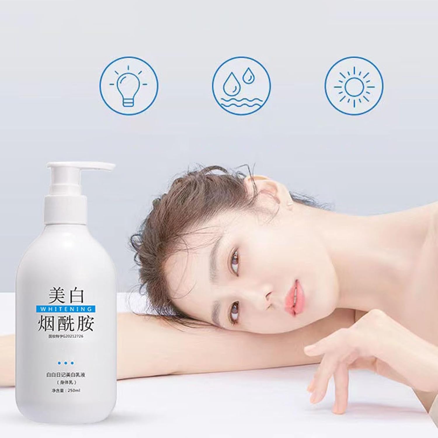 Niacinamide Body Lotion, Lotion Pour Le Corps Blanchissante, Lotion Pour Le Corps Au Niacinamide Pour Blanchir La Peau, Niacinamide Whitening Body Lotion Hydrater 250 Ml